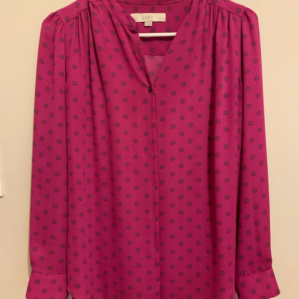 Long sleeve button down Loft blouse